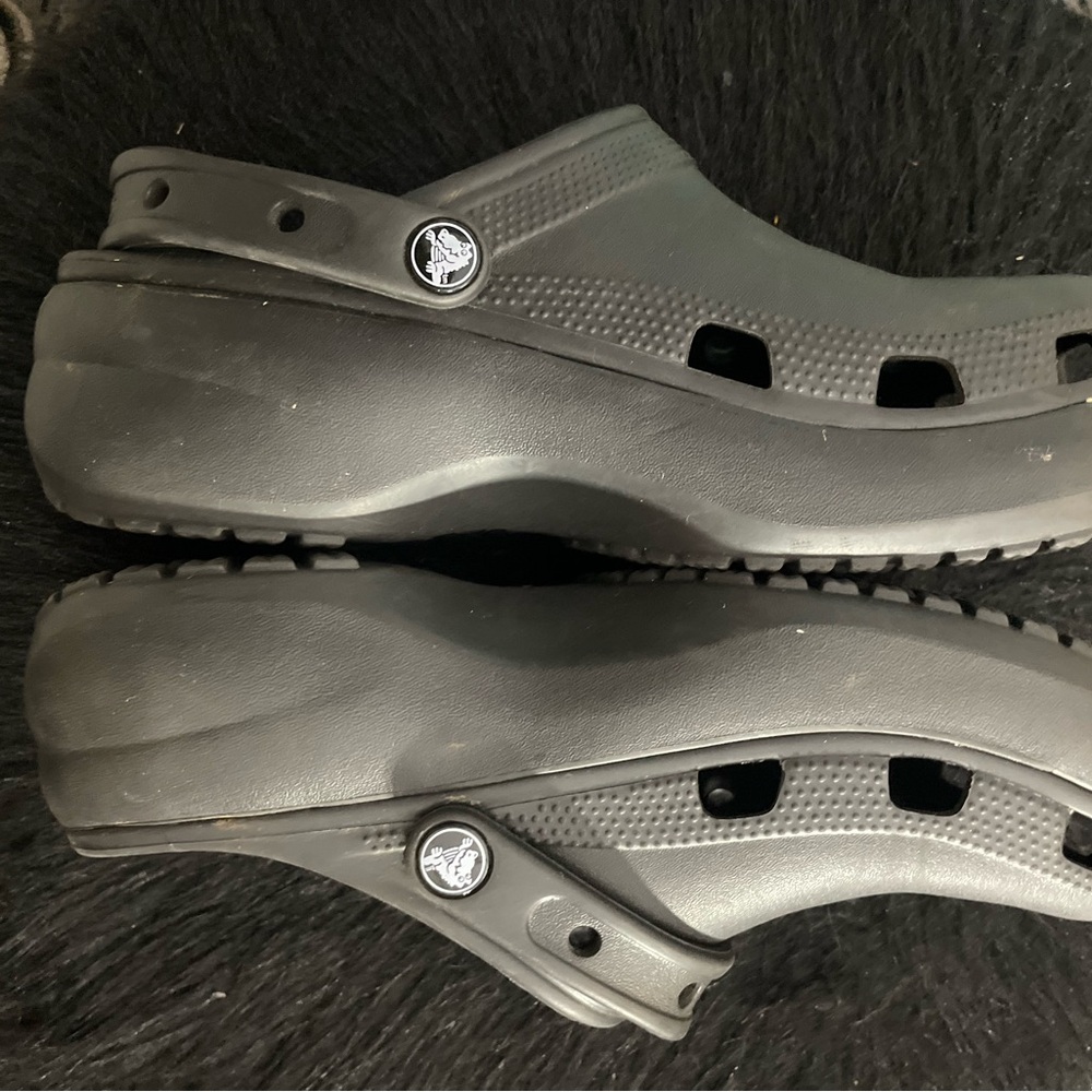 CROCS black platform Clogs